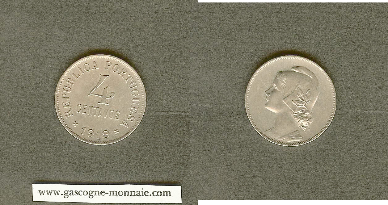 Portugal 4 centavos 1919 SUP+